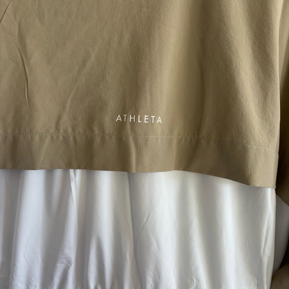 NWT Athleta Power Serve Shell Dress Women’s Large White/Tan Pickleball Tennis - Picture 8 of 9